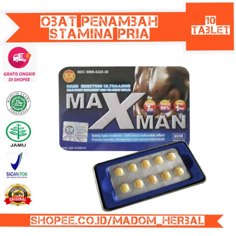 MAX-MAN Original Obat Penambah Stamina Pria Pil Kapsul