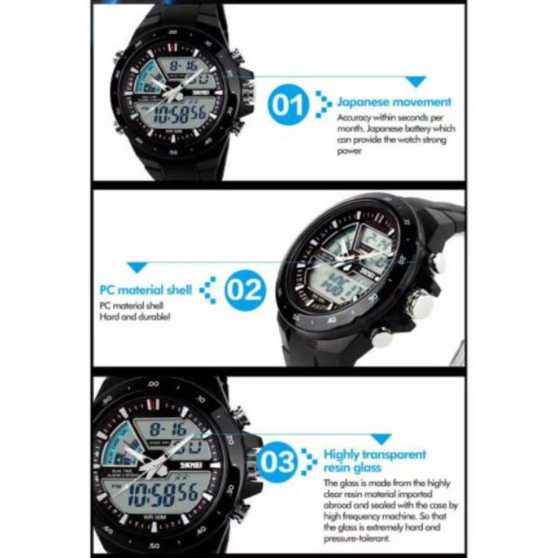 SKMEI 1016 Jam Tangan Pria Analog Digital LED Multifungsi Waterproof Sports Men Watch