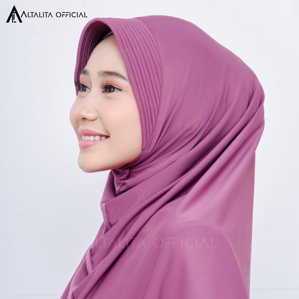 Altalita - Jilbab Hamidah Polos Olahraga Sekolah Spandek Jersey Premium Menutupi Dada