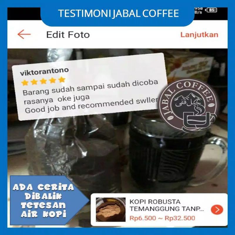 Minuman Coffee Kopi Hitam Bubuk Robusta Original Murni Temanggung Asli Tanpa Campuran Bahan Pengawet