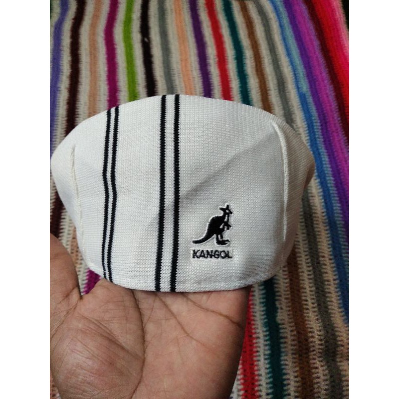 FLAT CAP KANGOL WHITE STRIPE TOPI KANGOL