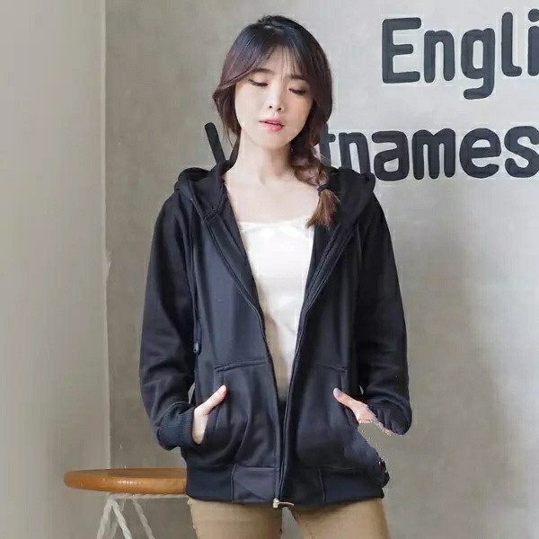 JAKET PRIA Zipper Polos Wanita Tanpa Brand Kupluk Perempuan bisa COD t best seller PROMO distro jake