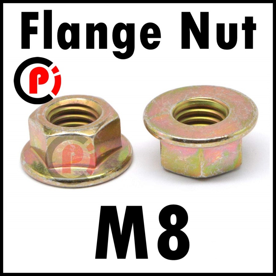 Flange Nut M8 Mur Flanged 8 mm Cocok Untuk Rak