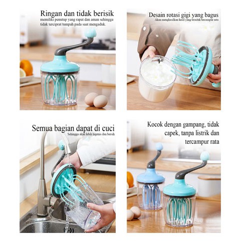 Hand Mixer/Mixer mini Pengocok Telur Adonan Kue Tanpa Listrik