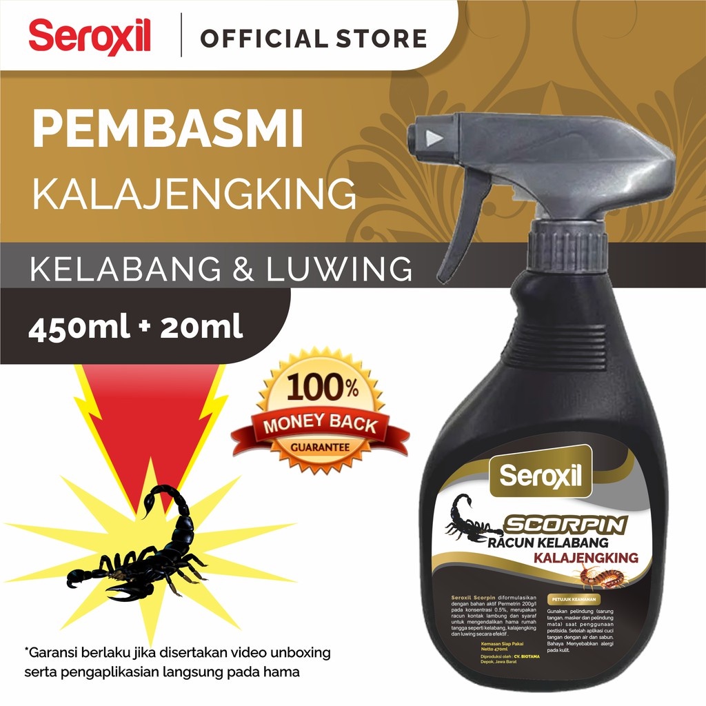 Racun-Pembasmi Anti Kalajengking, Kelabang dan Luwing 450ml (Seroxil)