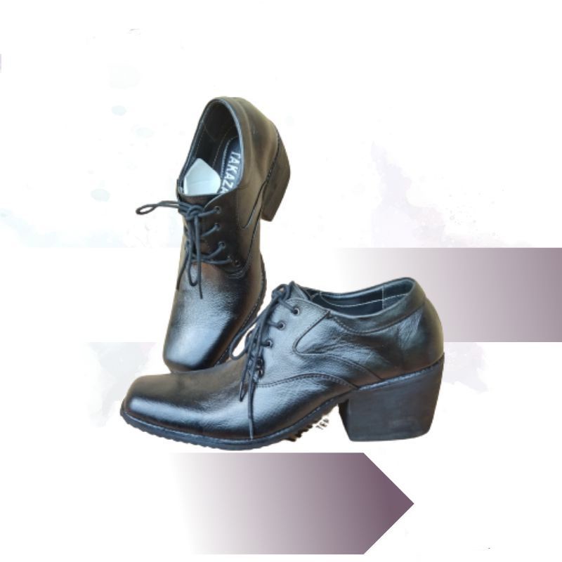 SEPATU FORMAL PRIA KANTORAN HAK TINGGI 7 CM BAHAN KULIT SAPI
