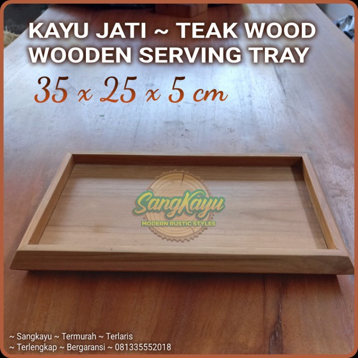 Nampan kayu jati premium quality 35x25x5 teak wooden tray nampan saji