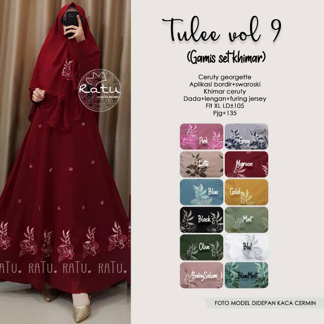 TULLE VOL.9 GAMIS SET KHIMAR ORI BY RATU