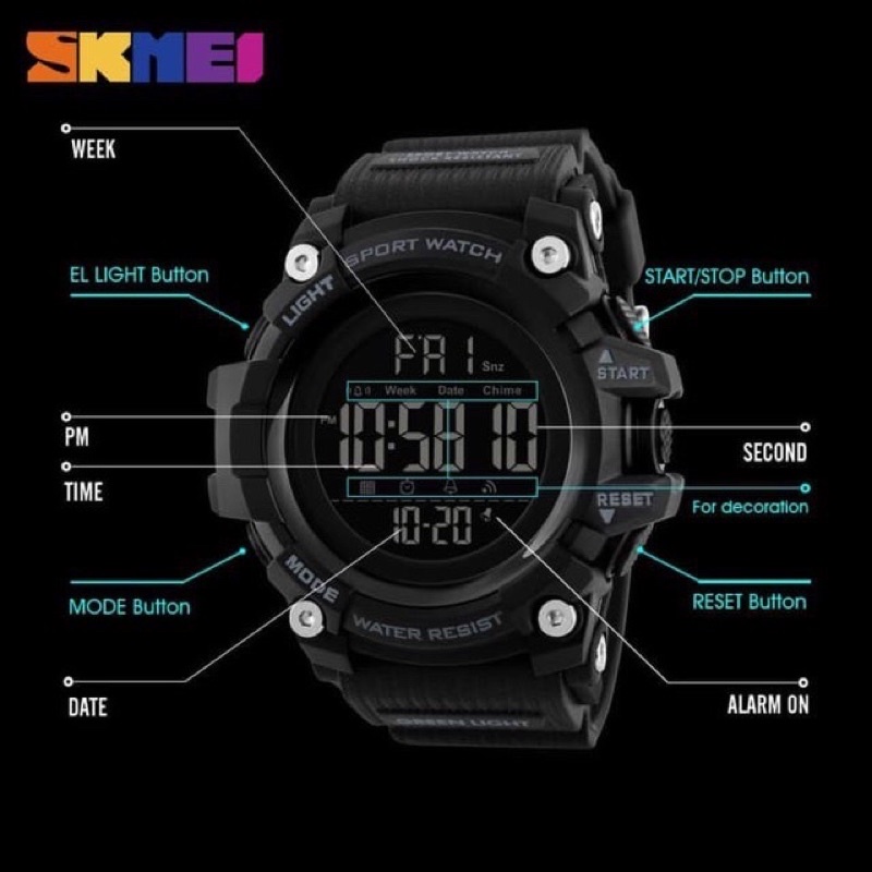 Skmei Jam Tangan Pria / 1384 Men Digital / Jam Tangan Digital LED Original / SKMEI