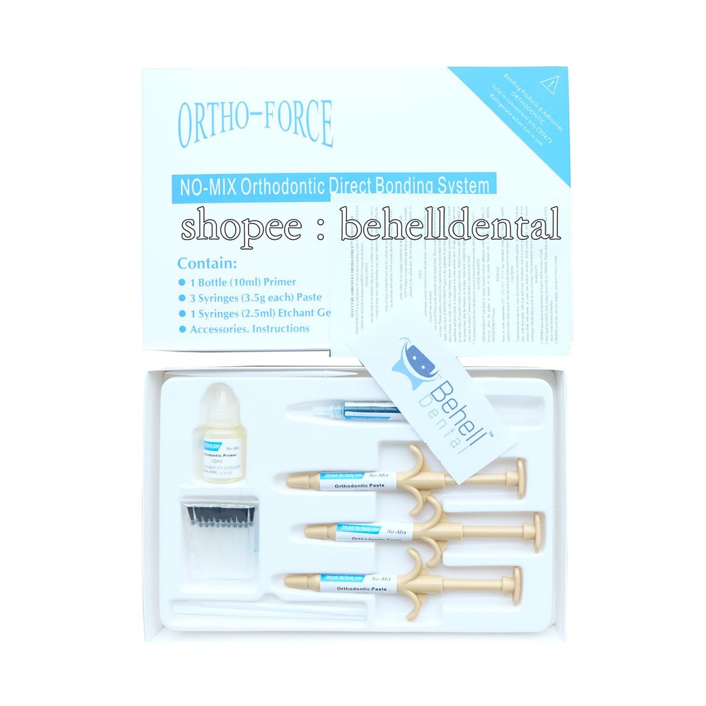 LEM BEHEL ORTHO FORCE KERING TANPA LASER ORIGINAL BIG // Lem Behel Nomix Perekat Behel Permanen Metal / Lem Dental Gel Etching Etsa Primer Paste | Ortho Bracket No-mix No mix Orthoforce ORIGINAL ASLI BEHELLDENTAL