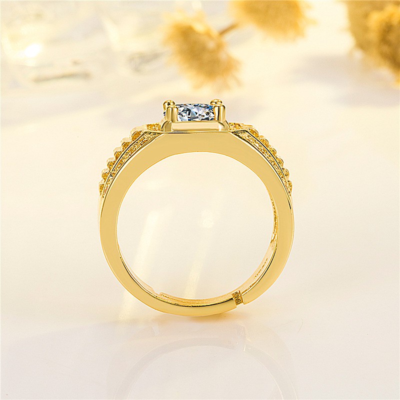 Cincin Pertunangan Berlian Safir Putih Mewah Fashion Pria dan Wanita