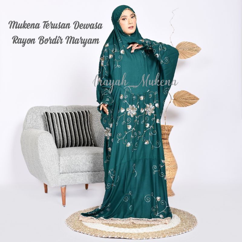 INAYAH - Mukena Terusan Dewasa Rayon Bordir Zakiya