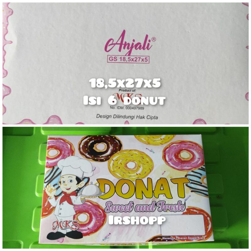 

Dus Donat mks per 10 dus 1 dus bisa muat Isi 6 Donuts Nikmat 27.5×18.5×5 || Box Kotak Kardus Donat Mini