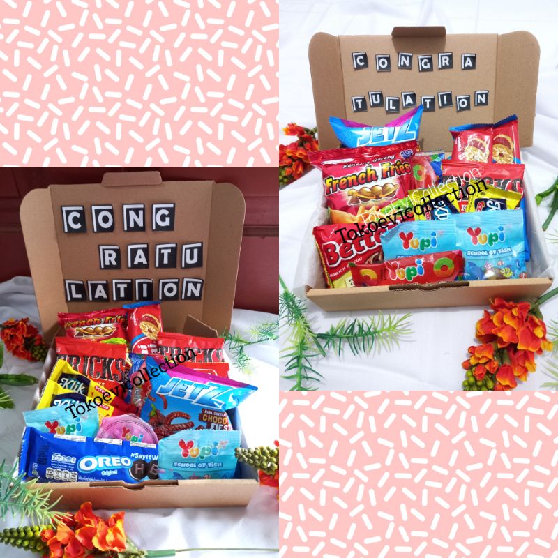 

SNACK BOX /SNACK HAMPERS/ HADIAH ULANG TAHUN/WISUDA/SEMPRO