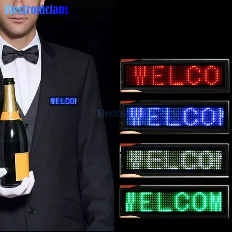 

Mini custom led name badge name tag-running text pesan berjalan-tanda nama ID card led-price list