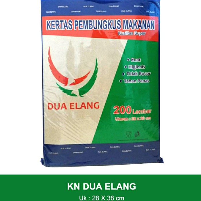 Kertas Pembungkus Makanan Isi 200 Lembar | Kertas Bungkus Dua Elang Biru| Kertas Coklat | Kertas Nas