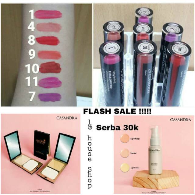 Lipcream, Foundation, Two Way Cake Casandra Cosmetics