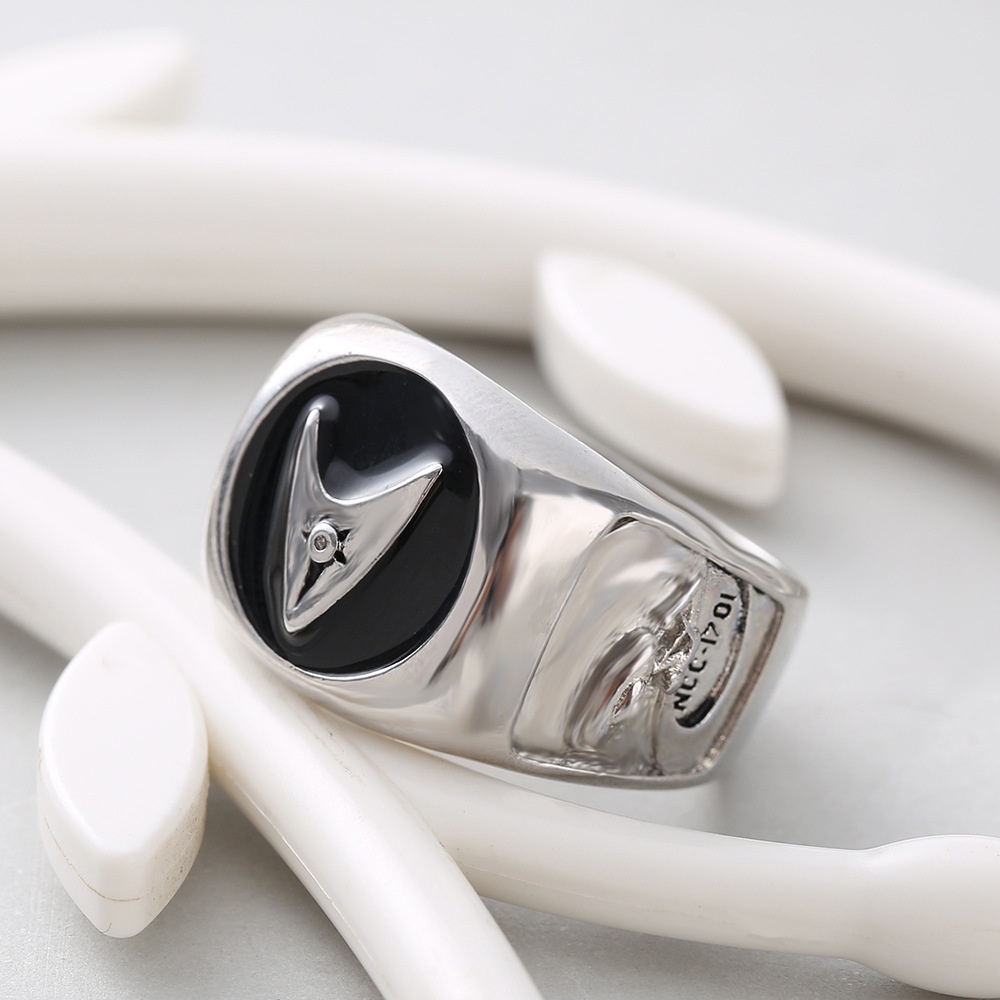 Cincin Desain Star Trek Star Trek American Starship Enterprise Bahan Silver 925 Untuk Pria