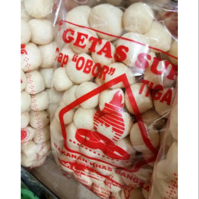 

Kerupuk getes tenggiri cap obor tiga roda
