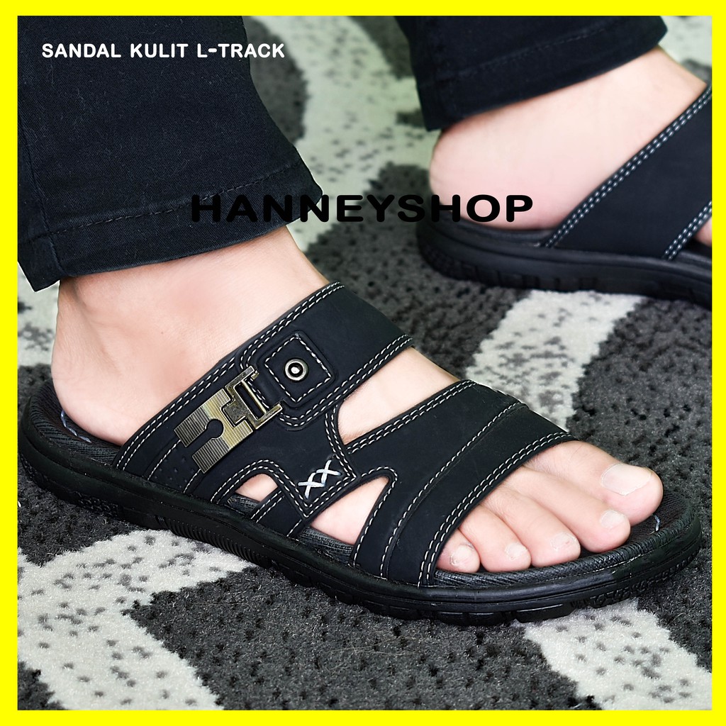 Sandal kulit davis02 Sandal pria dewasa model slop nyaman dan milenial Upper kulit