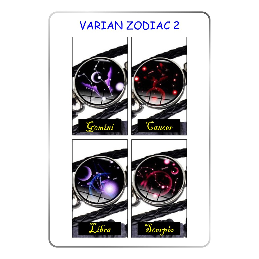 ☛TK☚ A004 Gelang Zodiak Tangan Wanita Pria kepang Zodiac Fashion Korea Glow Import Murah Hiasan