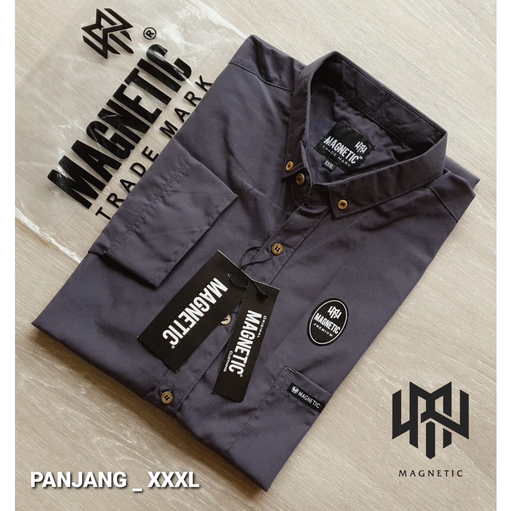 Baju Kemeja Pria Hem Polos Formal Cowok Casual Kemeja Panjang Jumbo Big Size L XL 2XL 3XL 4XL 5XL 6XL