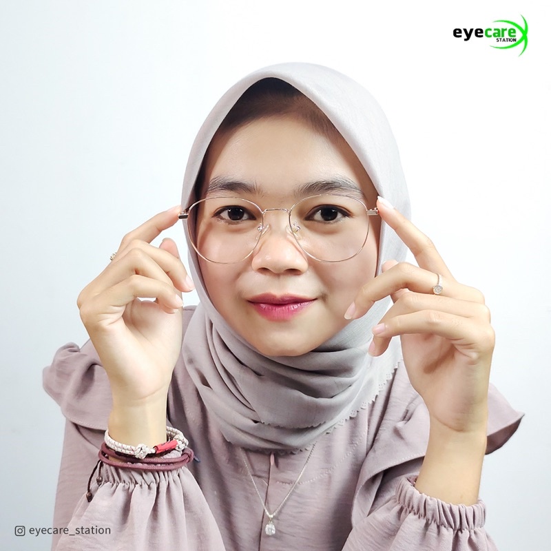 Frame Kacamata Besi (metal) Gold,Black kode Lady 9402