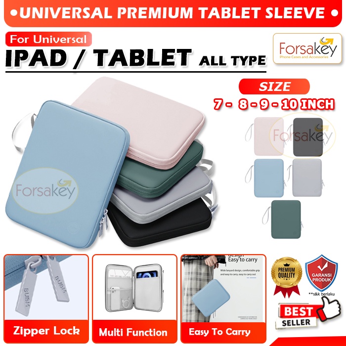 Universal Sleeve Pouch Tas Bag Kantung Tab Tablet 7 8 9 10 11 12.8 Inch Case Cover Casing Sarung Kes