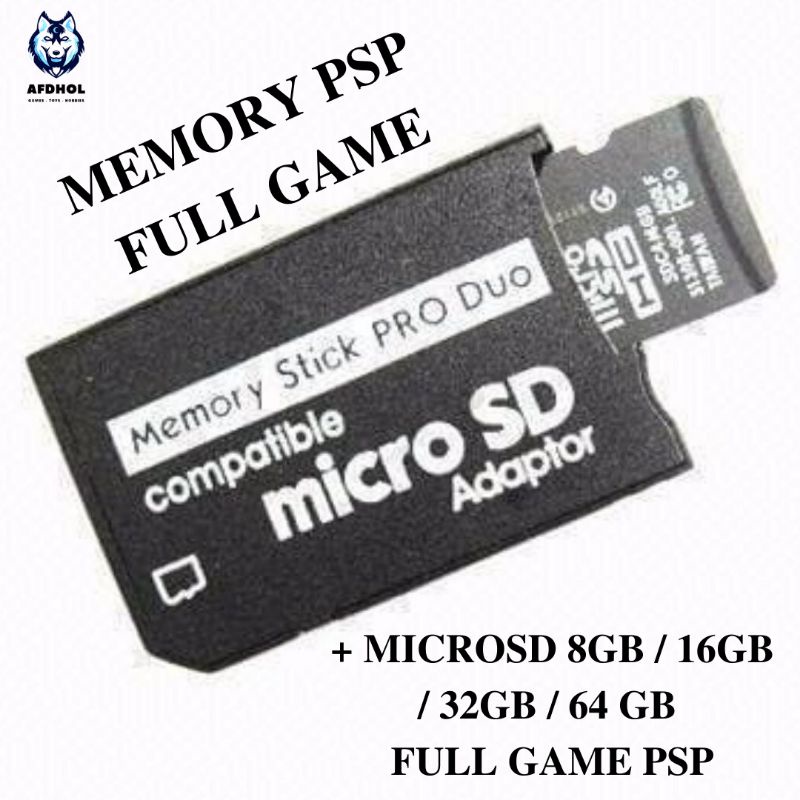 ADAPTOR ADAPTER MEMORY STICK PRO DUO PSP  PHOTOFAST PSP MEMORY FULL GAME MICRO SD MICROSD CARD PSP SLIM FAT 1000 2000 3000