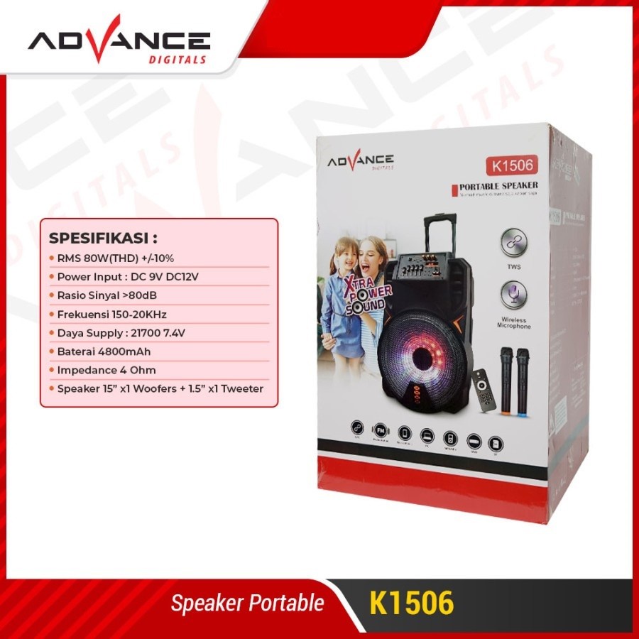 Advance K1506 Speaker Meeting Bluetooth Salon Aktif 15 Gratis Mic