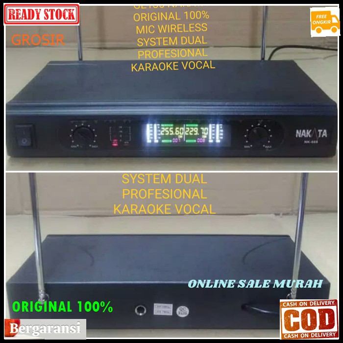 G135 Nakata original 100% mic karaoke sepasang GE135 mikrophone Wireless double microphone wireles dual mik pro suara audio sound sistem vokal vocal professional panggung dj studio dobel asli 2 channel G135  GARANSI UANG KEMBALI 100% JIKA TERBUKTI TIDAK O