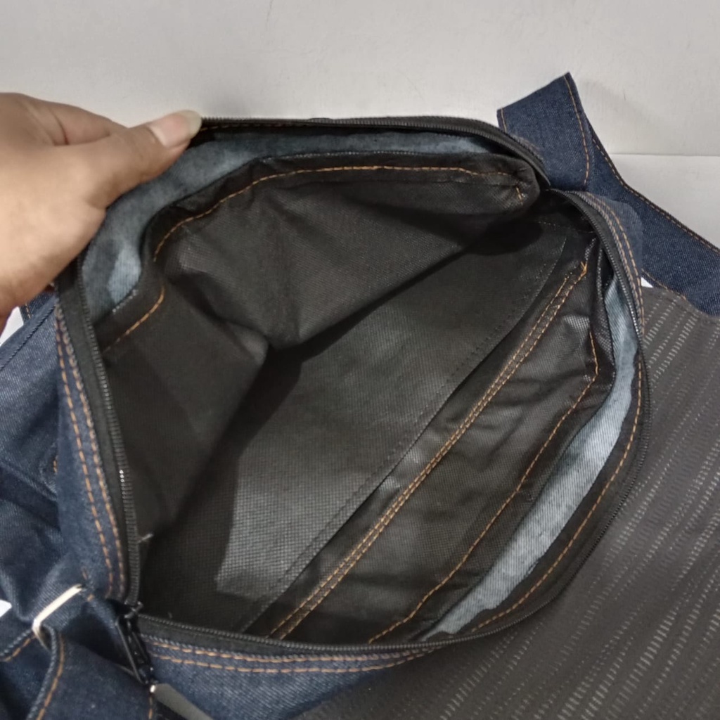 Tas Selempang Kanvas Tas Pria Selempang  Bahan Jeans Sling Bag Tas Kanvas Denim Tas Sekolah Tas Kuliah Tas Messenger Tas Hangout Tas Selempang Bahu Pria tas Kekinian Tas Distro