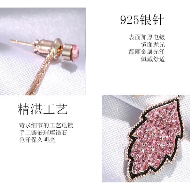 925 perak leaf-shapepd stud anting-anting wanita sederhana dingin anting-anting aksesoris baru trend