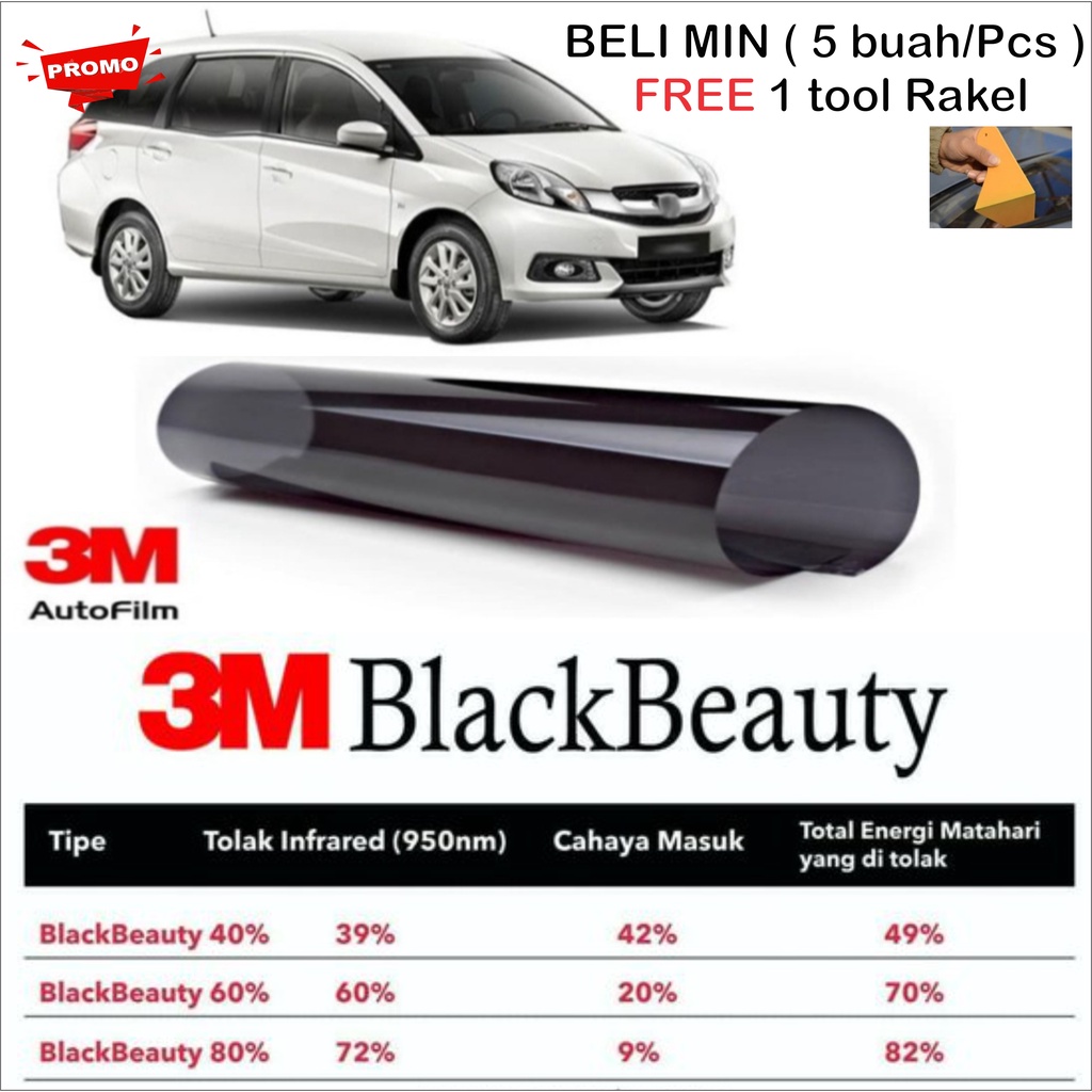 Kaca film 3M Blackbeauty 80%/Kaca film 3M peredam panas/Kaca film 3M tolak panas (UV)