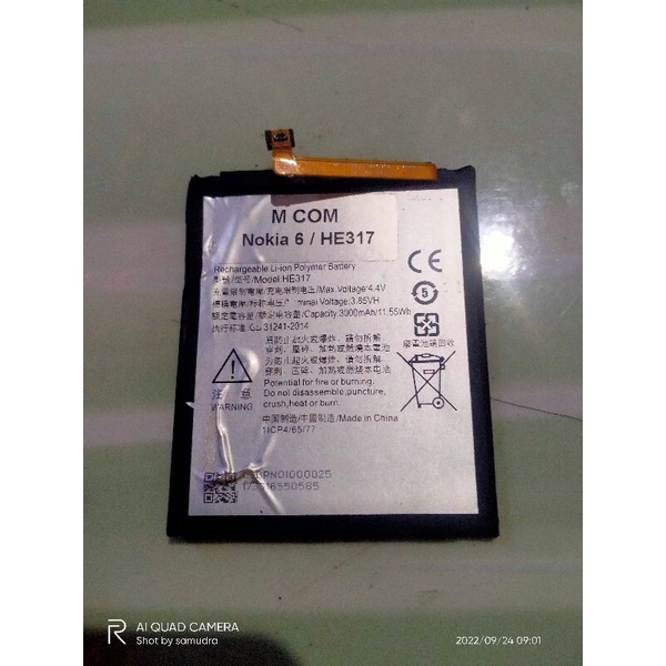 batrei nokia 6 original ta-1021