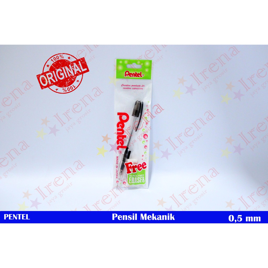 

PENTEL PENSIL MEKANIK TECHNICLICK 0,5 PENCIL TRANSPARAN FREE ERASER