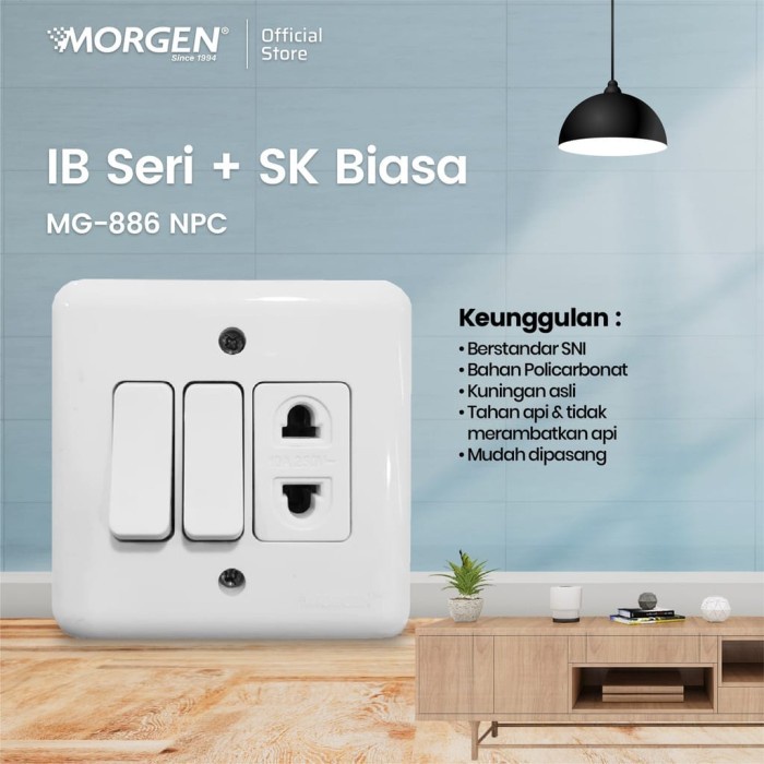 Morgen Stop Kontak  Saklar Seri Inbow B Series MG 886 NPC IB