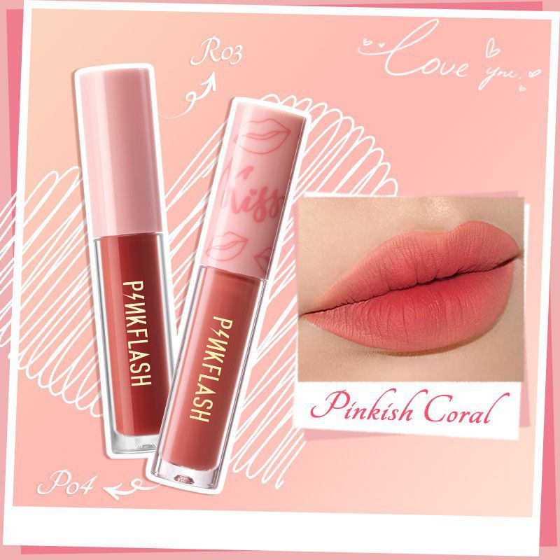 pinkflash lipcream ombre 2 pcs #R03+p04 pinkis coral