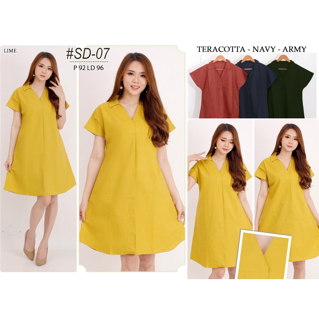 Dress uniqlo SD07 / dress santai  / dress jalan / REAL PICT