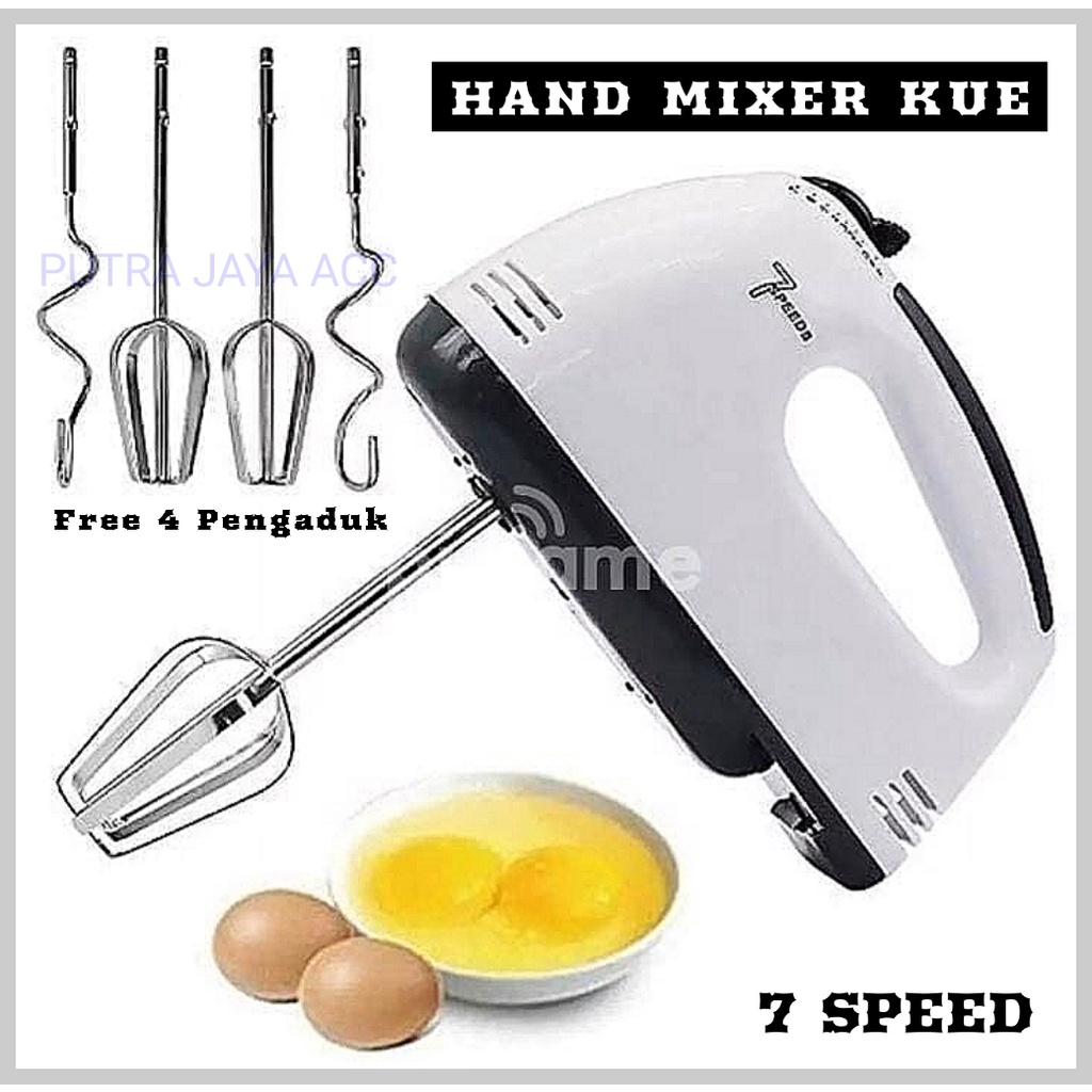 [ BAYAR DI TEMPAT ] - Mixer Kue Pengocok Telur Pengaduk Adonan Kue 7 Speed - Hand Mixer HE-133 HE133