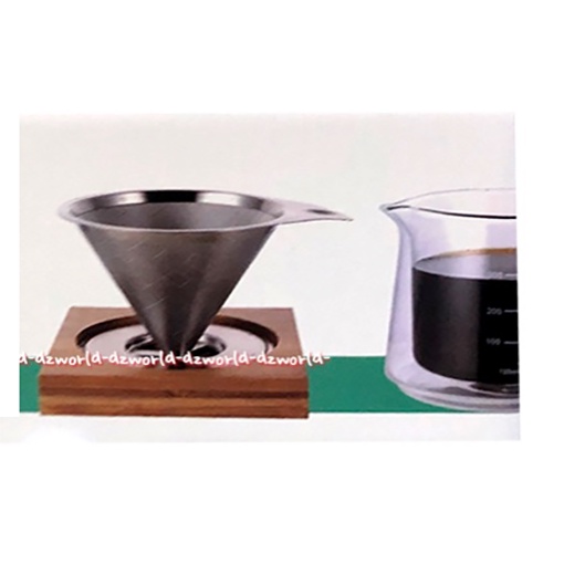 Delicia Four Over Coffee Dripper Set 350ml Alat Pembuat Kopi Seduh Manual Dengan Saringan Kopi Corong Drip