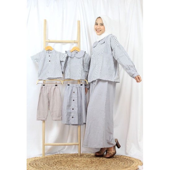 GOZI SET - Setelan oneset rok stripe lucu murah curduroy wanita cewe perempuan