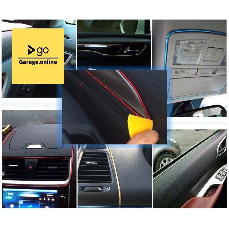 Strip LIS ELASTIS 5 METER VARIASI Panel Dashboard Interior Mobil ELEGANT+SCRAPER GLOSSY METALIK