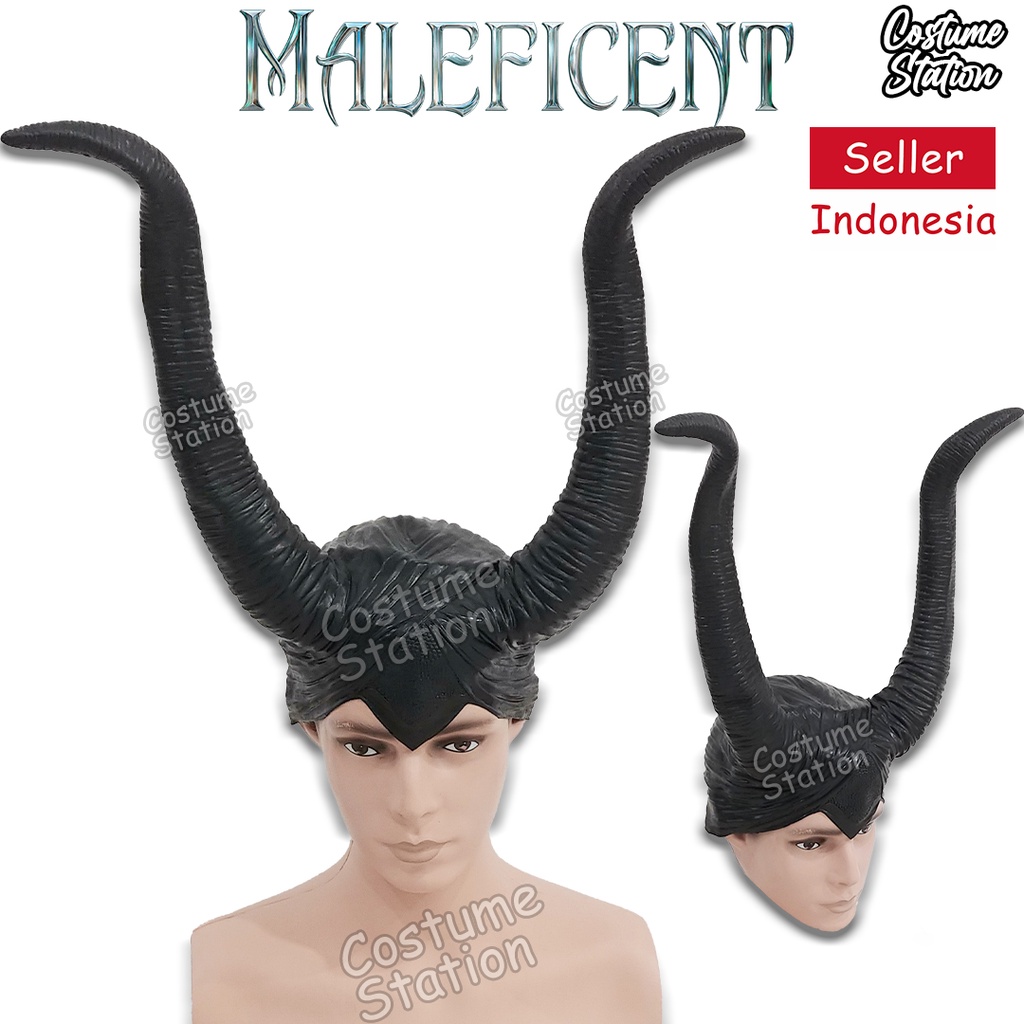 Topeng Maleficent Horns / Devil Mask Tanduk Iblis Setan Halloween