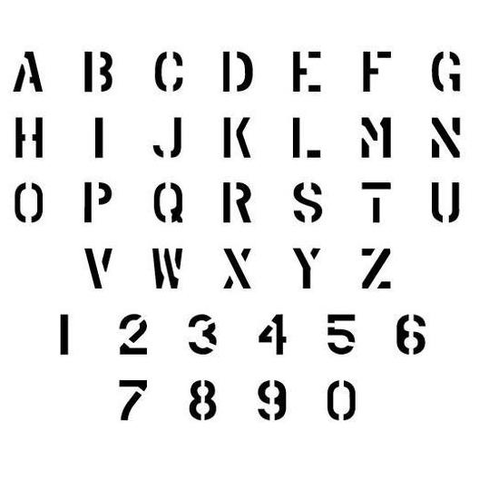 

Alphabet Stencil, Stencil Huruf dan Angka
