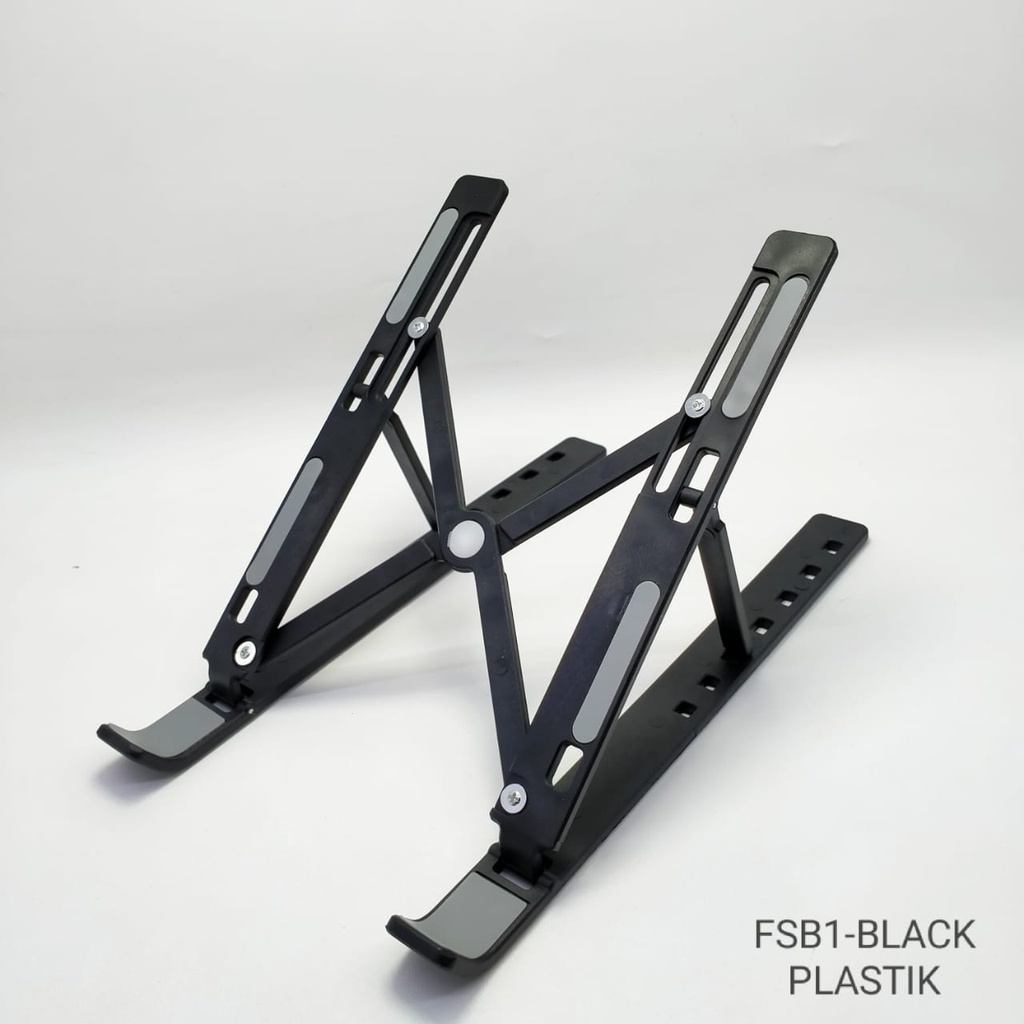Laptop Notebook Macbook Tablet Stand Aluminium Adjustable Duduk Portable Notebook Holder LS-01&LS02-FSB1 HITAM