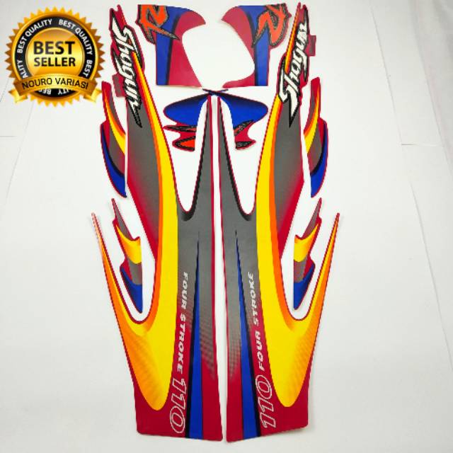 striping suzuki shogun 110 r 2000 2001 merah body standar