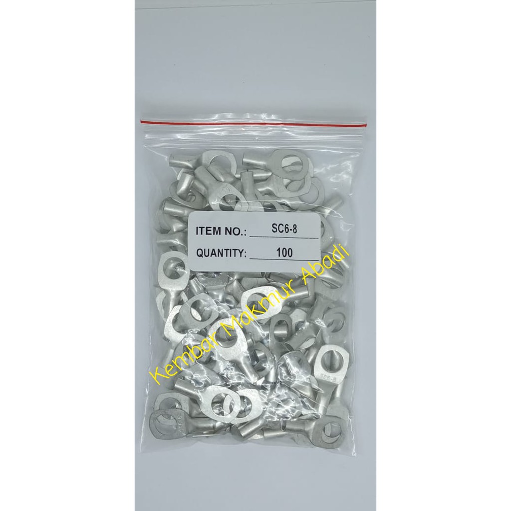 Kabel Skun SC / Skun Kabel SC 6-8 /Cable Lug /Scun Cable 6-8mm-100 pcs / Cable Schoen 6-8mm Per Bks