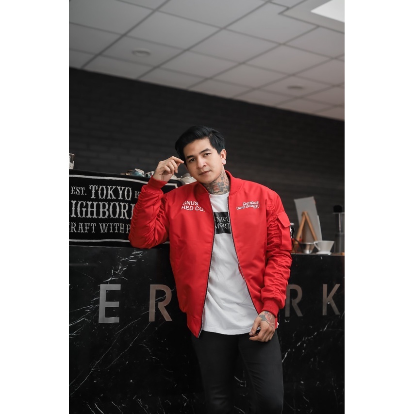 TURUN HARGA ! Jaket Pria - Jaket Bomber Outdoor Genious Soft &amp; Nyaman Original Product Distro / Jaket Motor / Jaket Racing