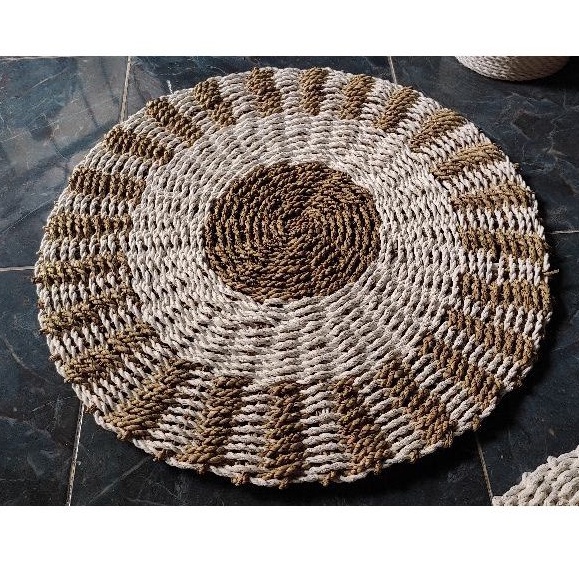 Karpet Rug Bulat Anyaman Seagrass Kerajinan Jogja